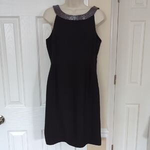 Elegant Black Dress with Silver Accents